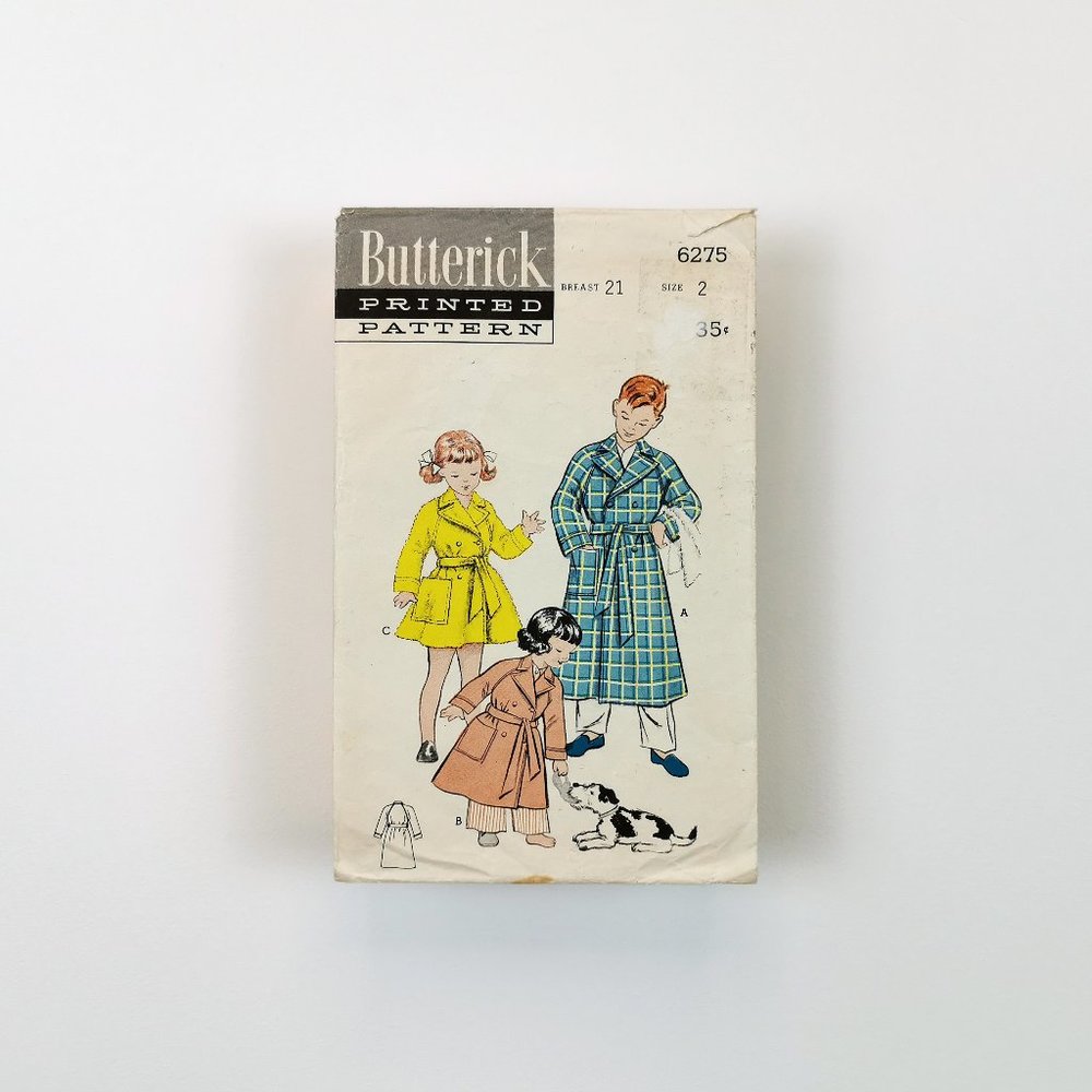50s Butterick Sewing Pattern 6275 Child’s Robe